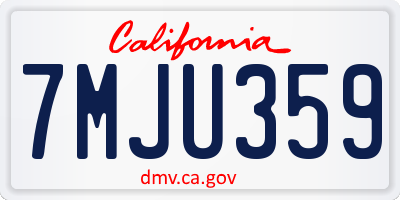 CA license plate 7MJU359