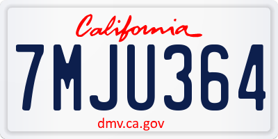 CA license plate 7MJU364