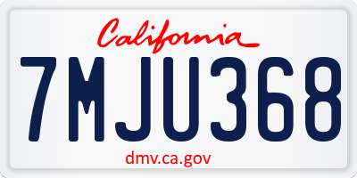 CA license plate 7MJU368