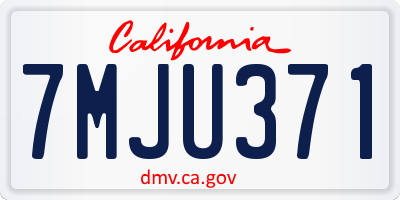 CA license plate 7MJU371