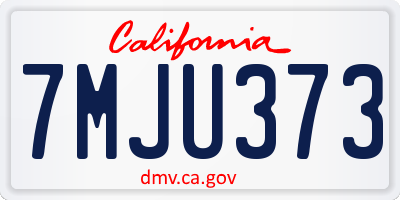 CA license plate 7MJU373
