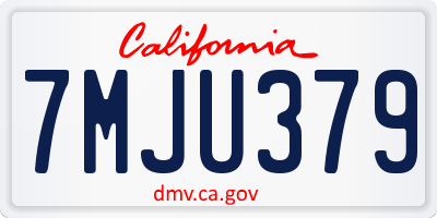 CA license plate 7MJU379