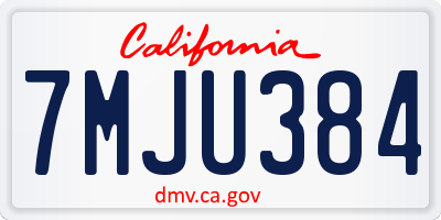 CA license plate 7MJU384