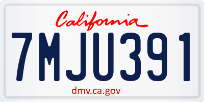 CA license plate 7MJU391