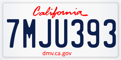CA license plate 7MJU393