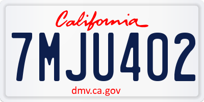 CA license plate 7MJU402