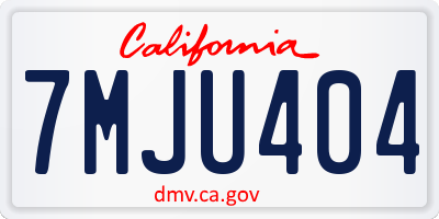 CA license plate 7MJU404