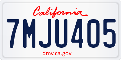 CA license plate 7MJU405