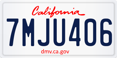 CA license plate 7MJU406