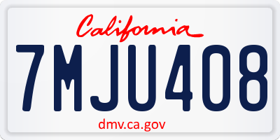 CA license plate 7MJU408