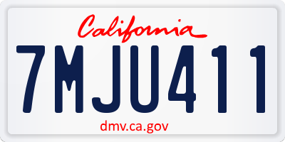 CA license plate 7MJU411