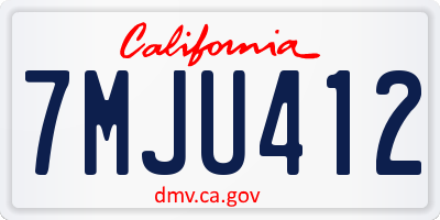 CA license plate 7MJU412