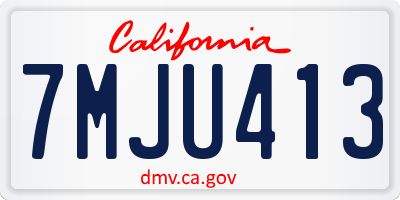 CA license plate 7MJU413