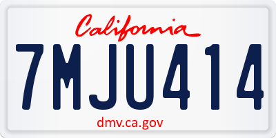 CA license plate 7MJU414