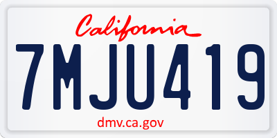 CA license plate 7MJU419