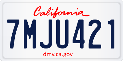 CA license plate 7MJU421