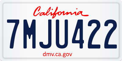 CA license plate 7MJU422