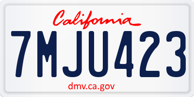 CA license plate 7MJU423