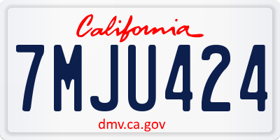 CA license plate 7MJU424