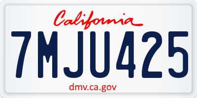 CA license plate 7MJU425