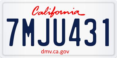 CA license plate 7MJU431