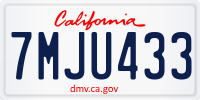 CA license plate 7MJU433