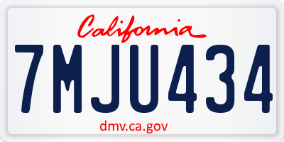 CA license plate 7MJU434