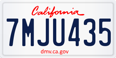 CA license plate 7MJU435