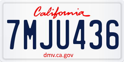 CA license plate 7MJU436