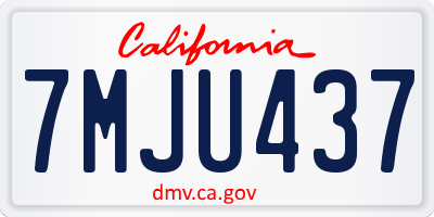 CA license plate 7MJU437