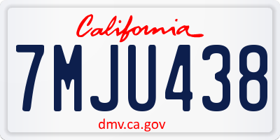 CA license plate 7MJU438