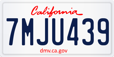 CA license plate 7MJU439