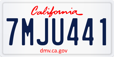 CA license plate 7MJU441