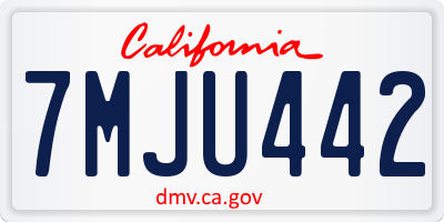 CA license plate 7MJU442