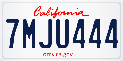 CA license plate 7MJU444