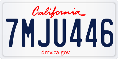 CA license plate 7MJU446