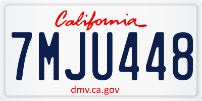 CA license plate 7MJU448