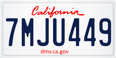 CA license plate 7MJU449