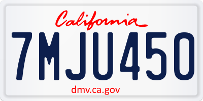 CA license plate 7MJU450