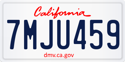 CA license plate 7MJU459