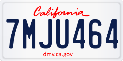 CA license plate 7MJU464