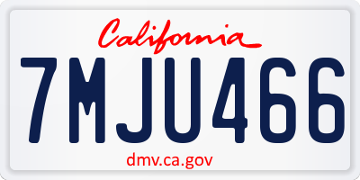 CA license plate 7MJU466
