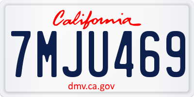 CA license plate 7MJU469