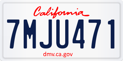 CA license plate 7MJU471