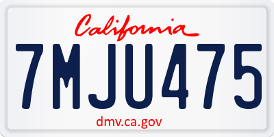 CA license plate 7MJU475