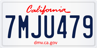 CA license plate 7MJU479