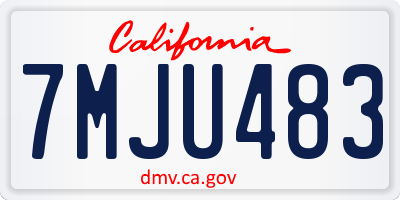 CA license plate 7MJU483
