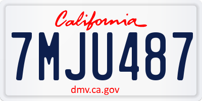 CA license plate 7MJU487