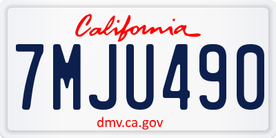 CA license plate 7MJU490