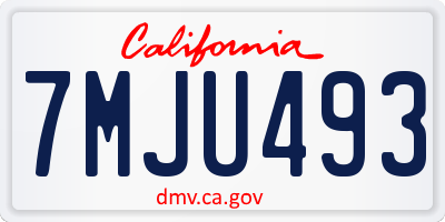 CA license plate 7MJU493